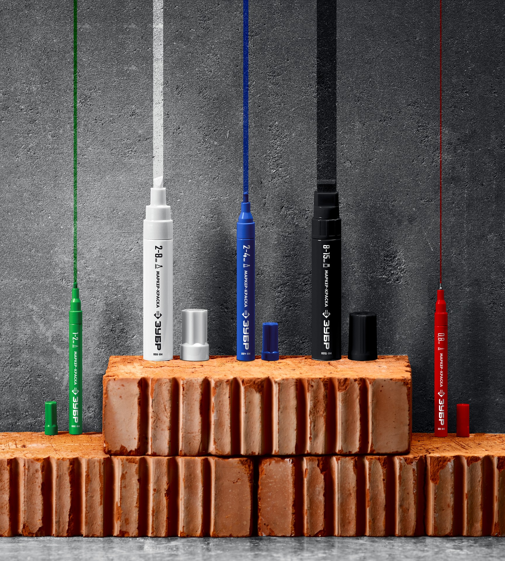 ЗУБР МК-400 синий, 2-4 мм маркер-краска (06325-7)