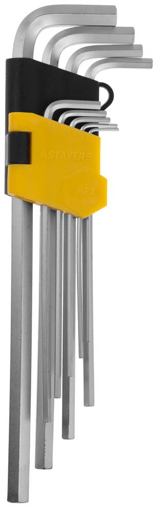 STAYER HERCULES HEX, 9 шт, набор длинных шестигранных ключей (2741-H9)
