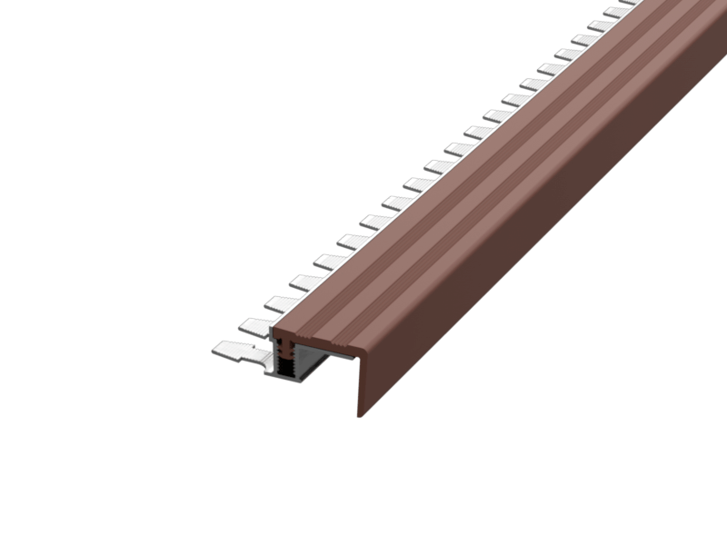 Профиль «Евроступень» P 25x12x2500 мм коричневый