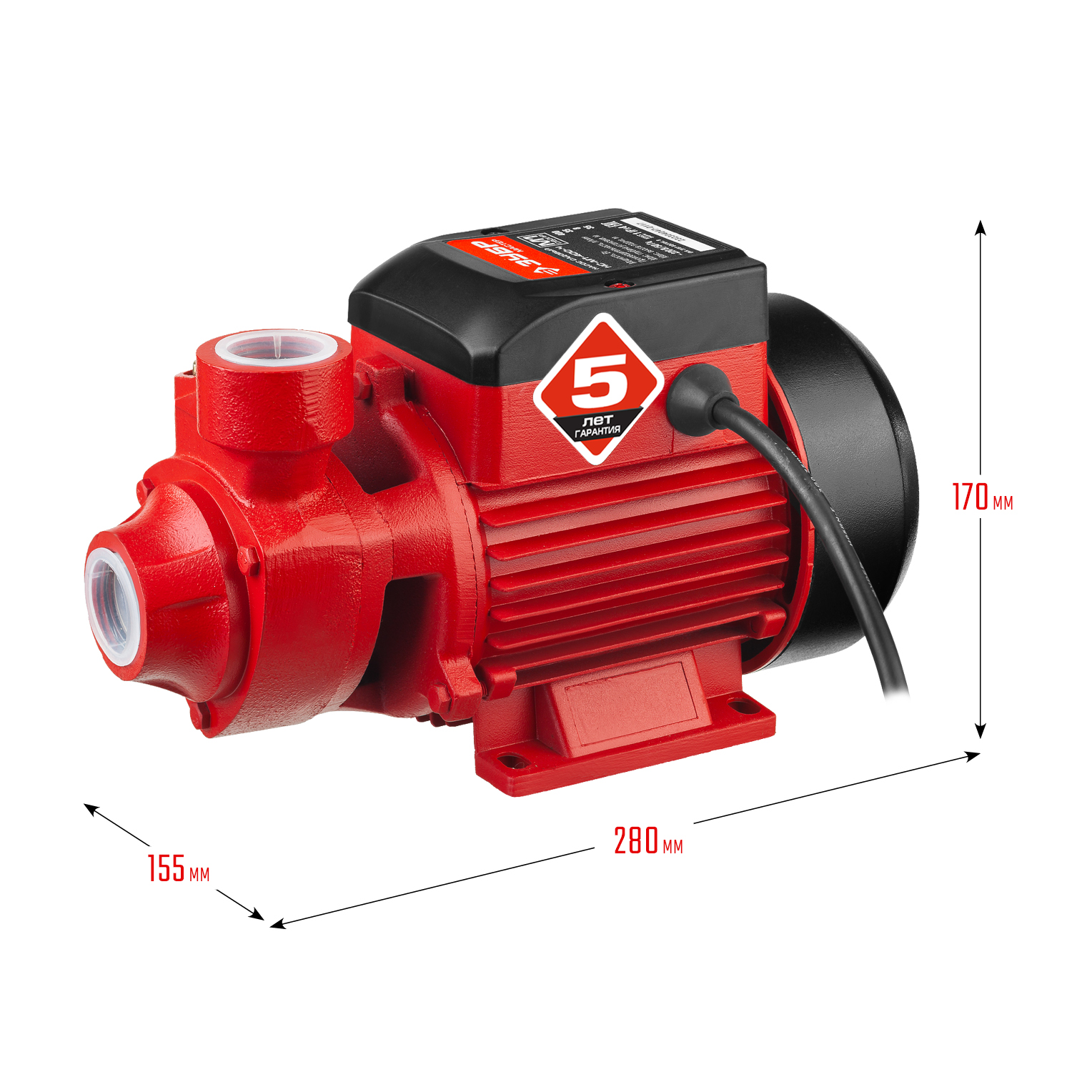 ЗУБР 400 Вт , поверхностный вихревой насос, корпус из чугуна (НС-М1-400-Ч)