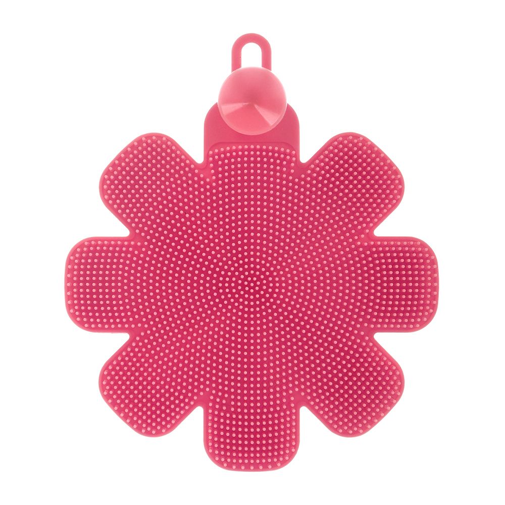 Спонж "Цветочек" для мытья посуды и овощей розовый