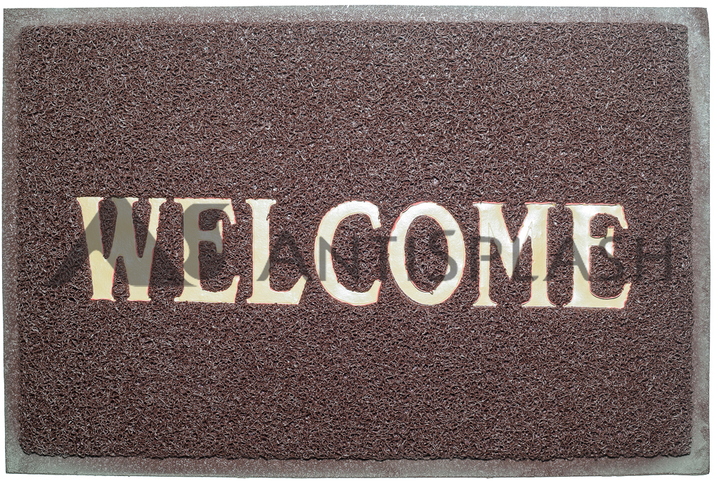 Коврик «Лапша» 600x900 мм, с надписью, коричневый