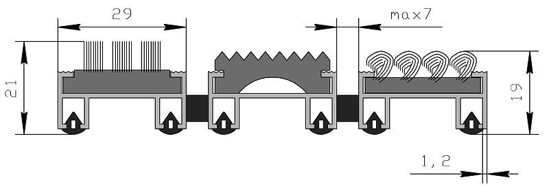 Привдерная решетка "Эконом" бруш + резина + текстиль