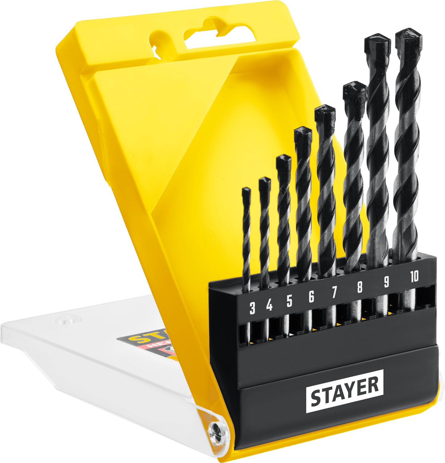 STAYER Hercules, 8 шт: d 3-4-5-6-7-8-9-10 мм, набор сверл по бетону, Professional (2915-H8)