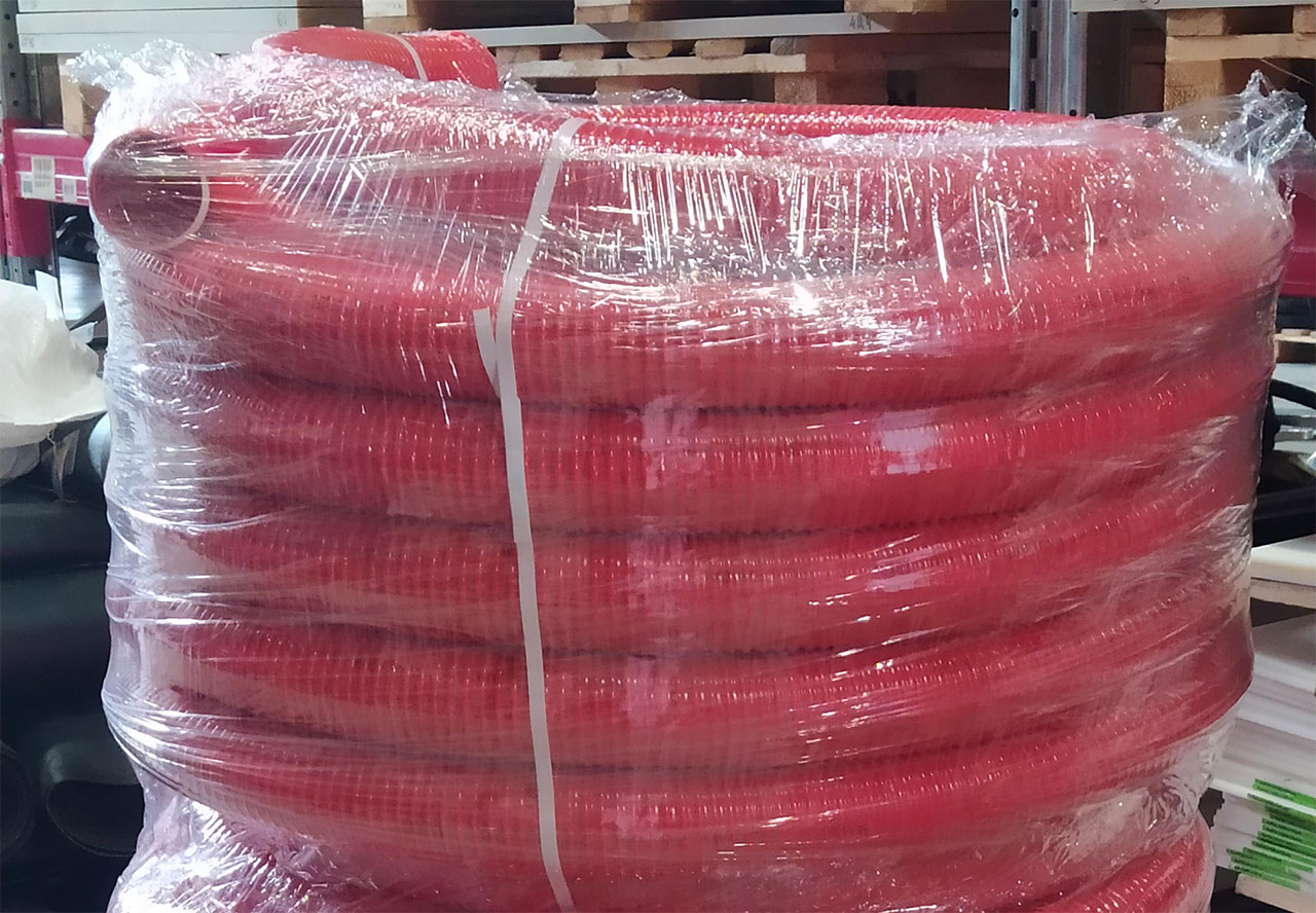 Шланг ассенизаторский морозостойкий ПВХ  76 мм (30 м) красный, CLEAN