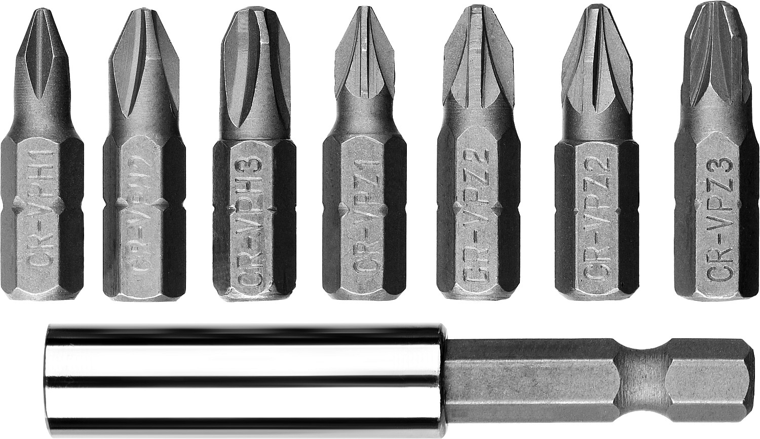 ЗУБР MX-8, 8 шт, набор бит с адаптером (26089-H8)