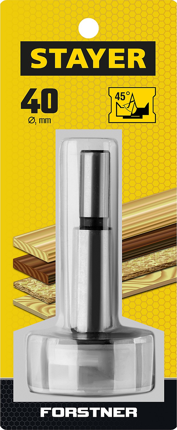 STAYER Forstner, 40 мм, ДСП, cверло Форстнера по дереву (29985-40)