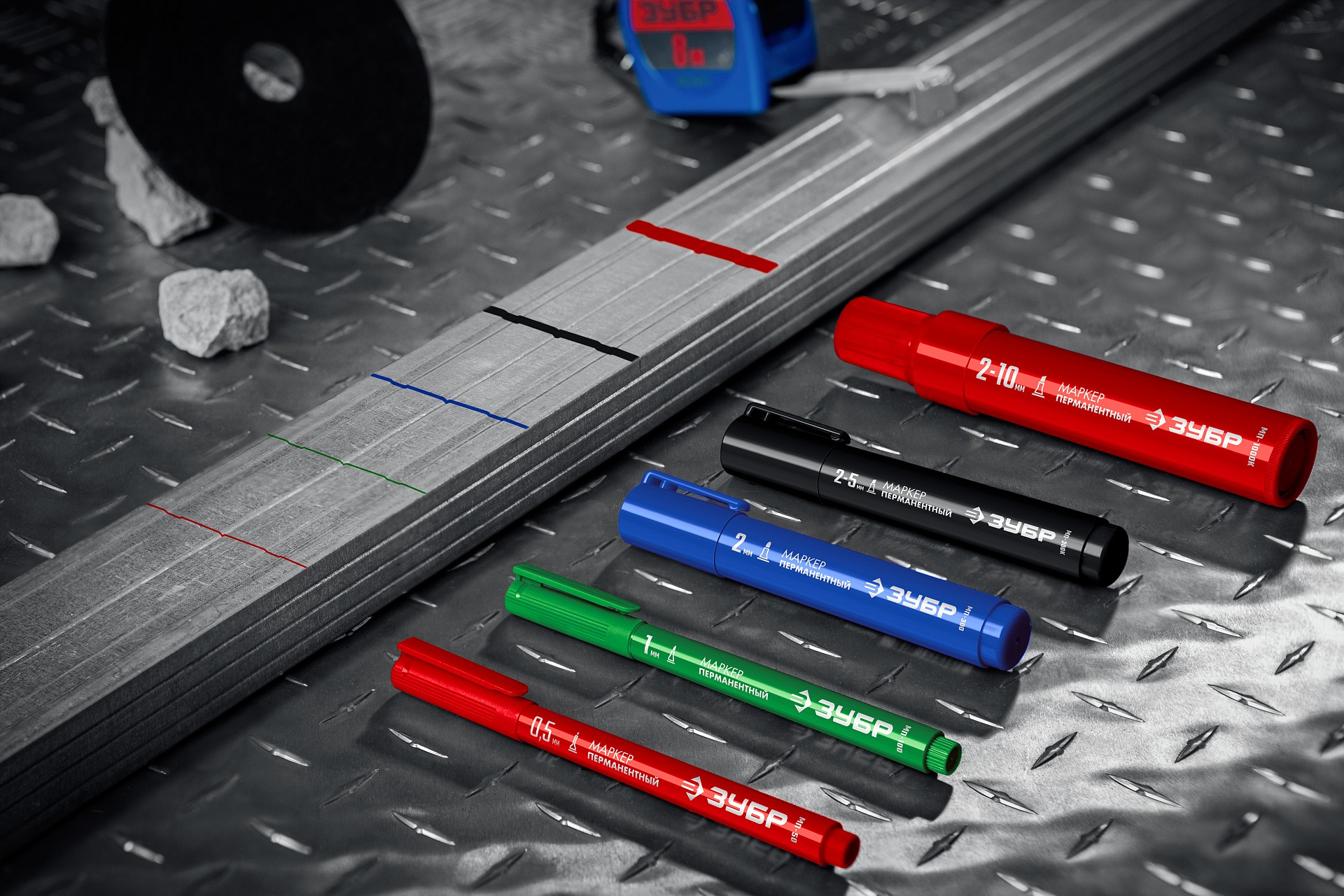 ЗУБР МП-100 красный, 1 мм перманентный маркер (06320-3)