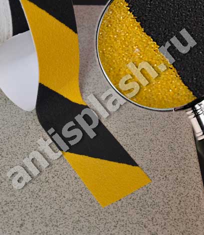 Slip-Stop, средней зернистости, 100 мм черный-желтый 18,3м