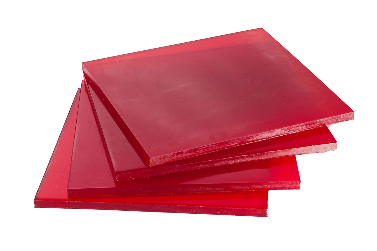 Полиуретан листовой 20 мм (500х500 мм, 6.3 кг, красный) Россия