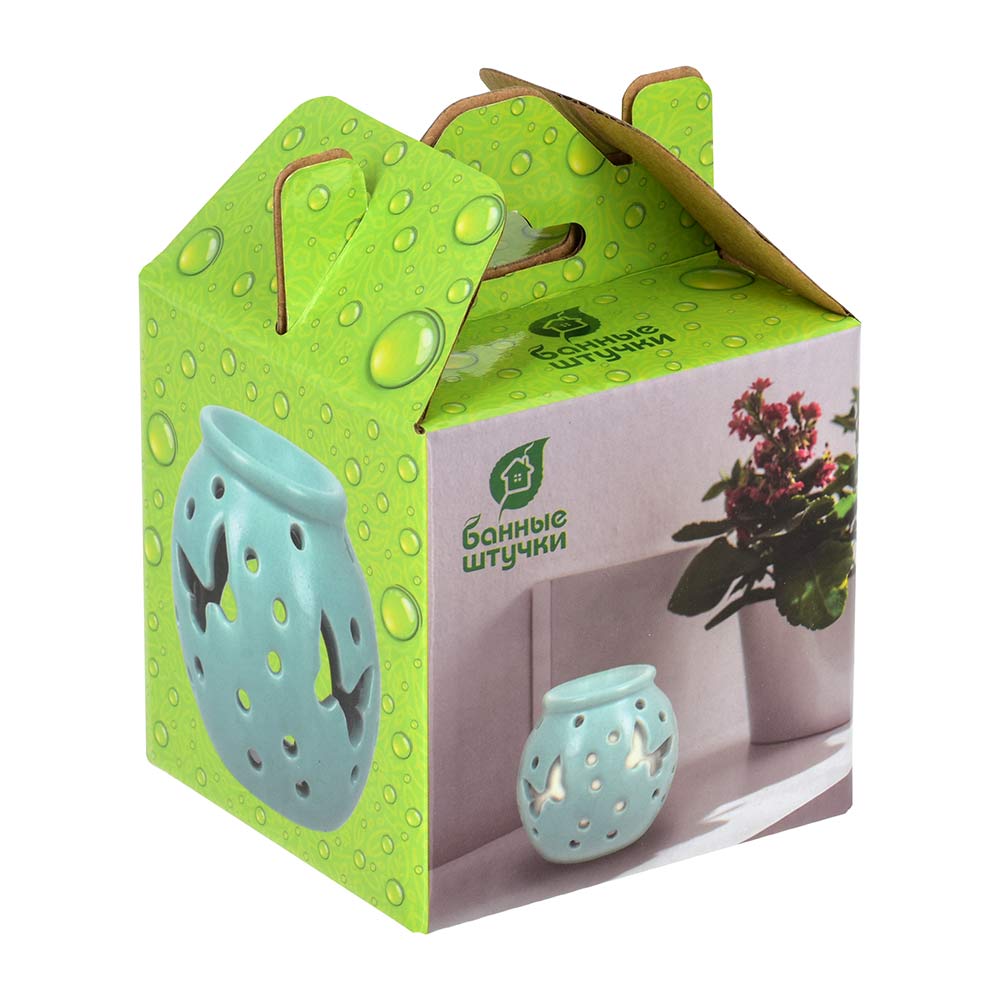 Аромалампа "Бабочки", свеча в комплекте, бирюзовая, 8x8x8 см