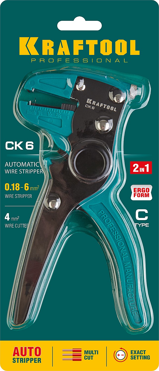 KRAFTOOL CK-6, 0.2 - 6 мм2, автоматический стриппер (22630)