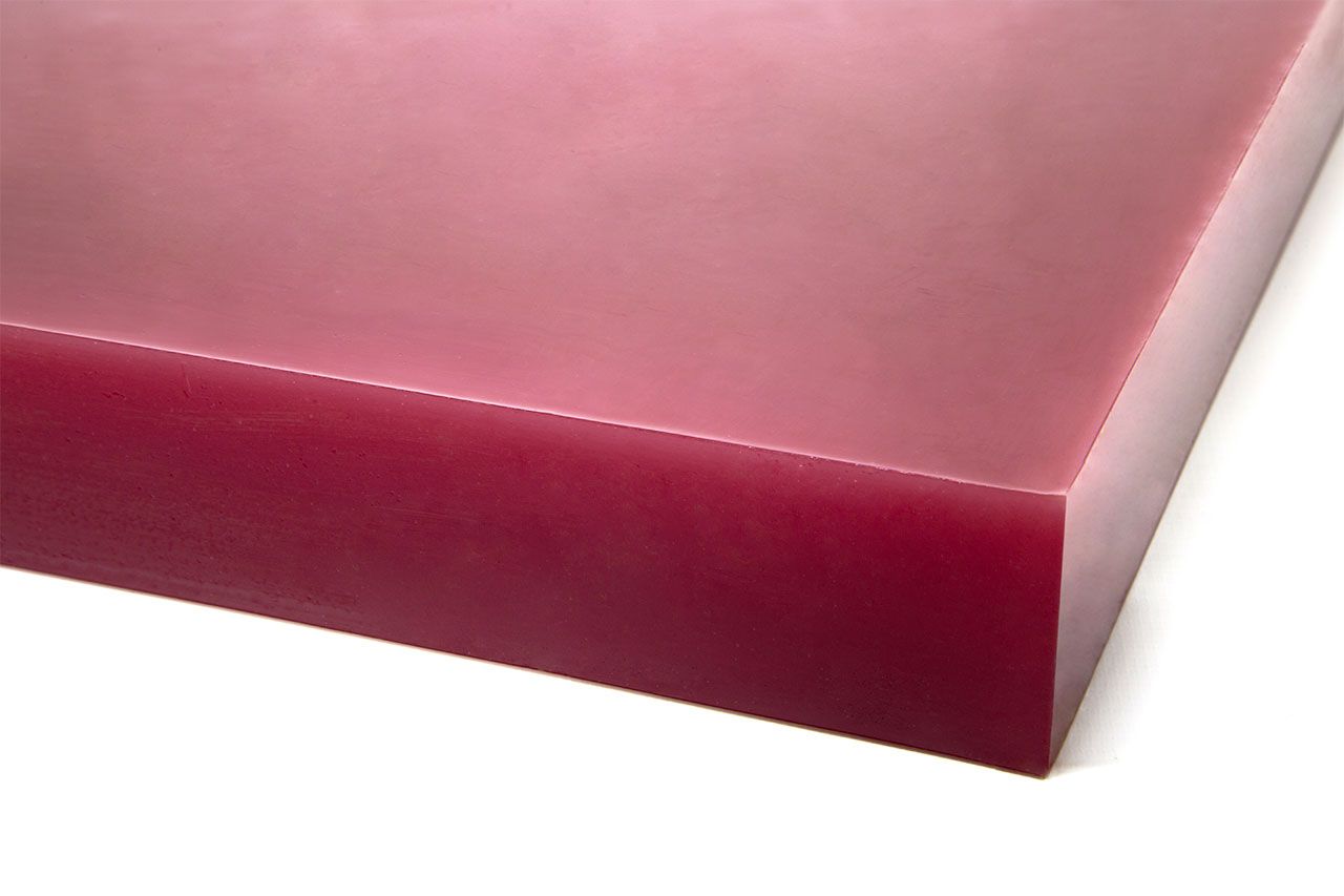 Полиуретан листовой 40 мм (500х500 мм, 12.5 кг, красный) Россия