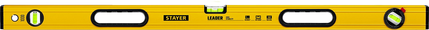 STAYER LEADER, 1000 мм, усиленный профиль, уровень с поворотным глазком (3466-100)