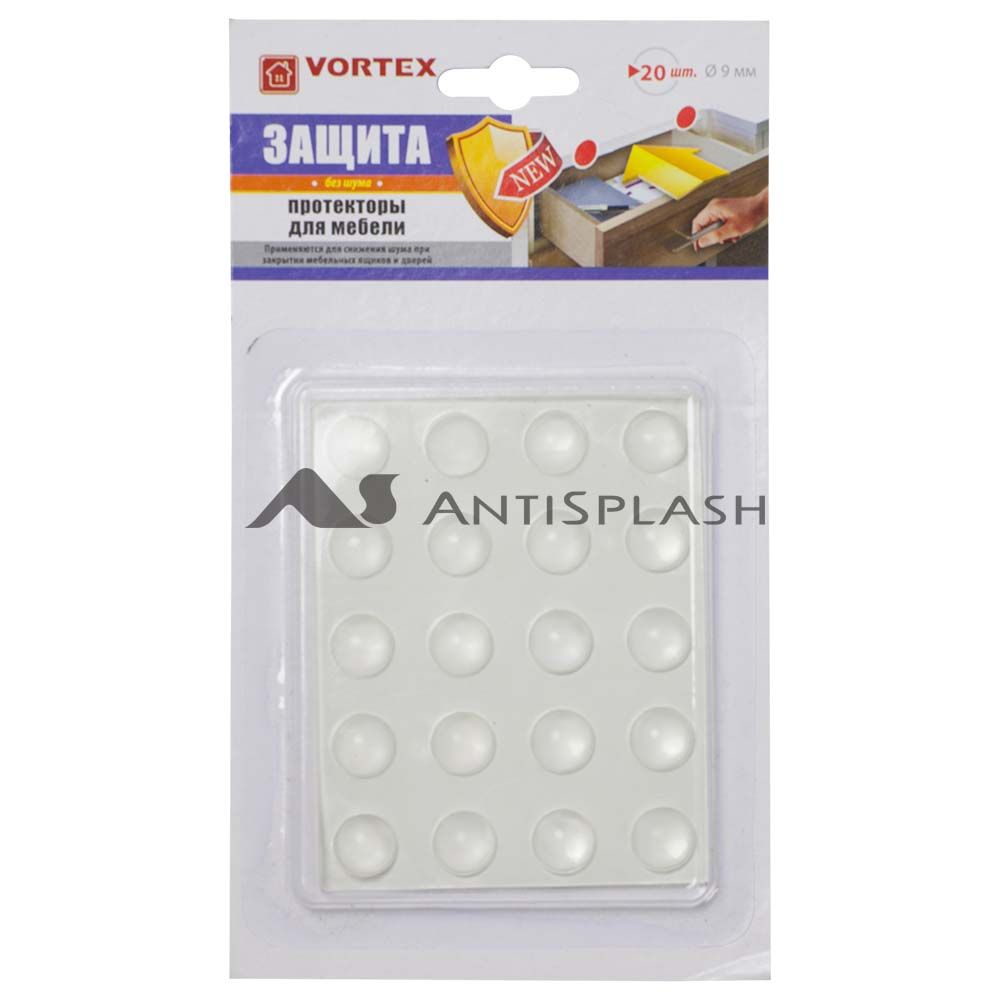 Протектор для мебельных дверей и ящиков прозрачный из ПВХ D=9мм (20шт)
