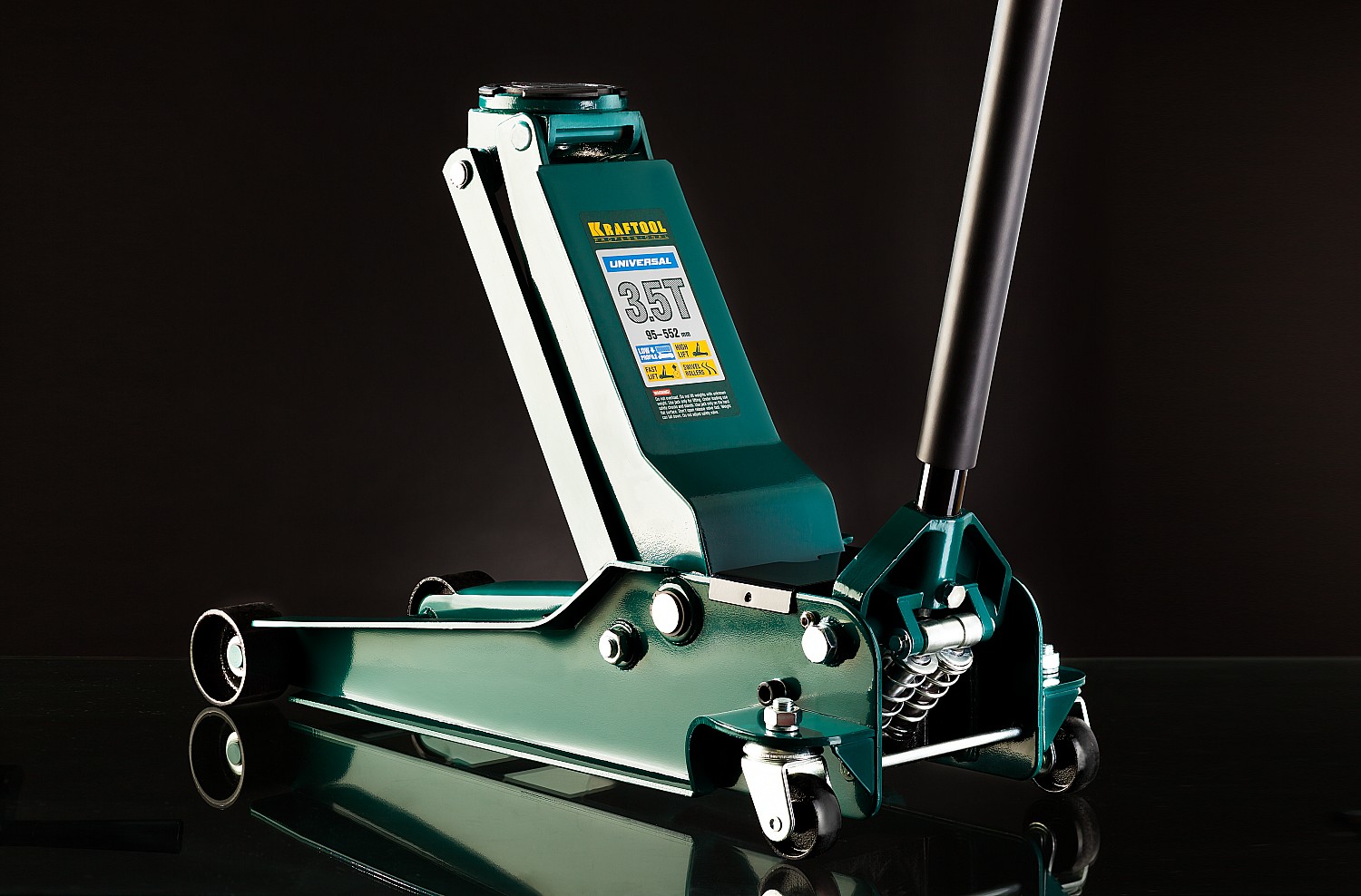 KRAFTOOL UNIVERSAL, 3.5 т, 95 - 552 мм, для СТО, универсальный подкатной домкрат (43454-3.5)
