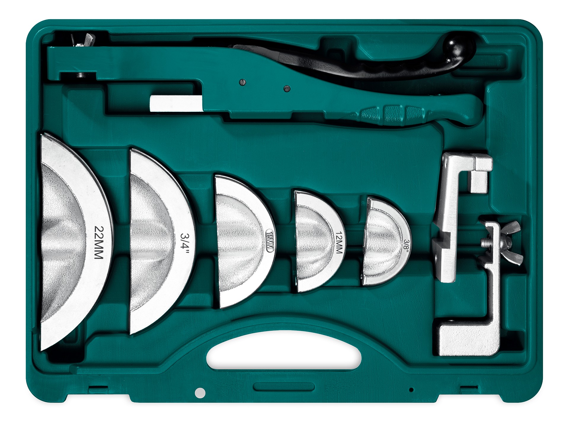 KRAFTOOL 19в1, 3/8 - 7/8”, 10 - 22мм, рычажный трубогиб арбалетного типа (23502-H9)