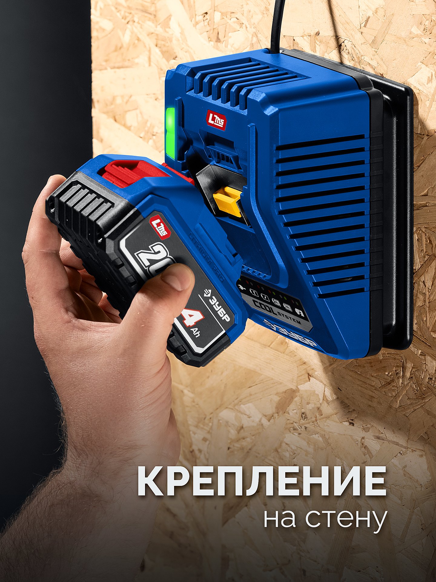 ЗУБР Turbo CHARGE, 20 В, 1 порт, 1 х 6 А, зарядное устройство для LMS АКБ, ПРОФЕССИОНАЛ (TC-20-1)
