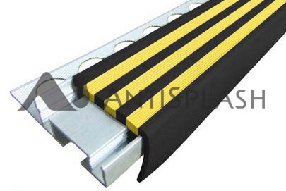 Профили закладные алюминиевые «SafeStep» черно-желтый (тип 2), 2,7 м