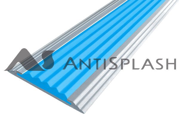 Алюминиевая Полоса с резиновой вставкой АП-40 коньяк матовое 2700мм вставка голубая