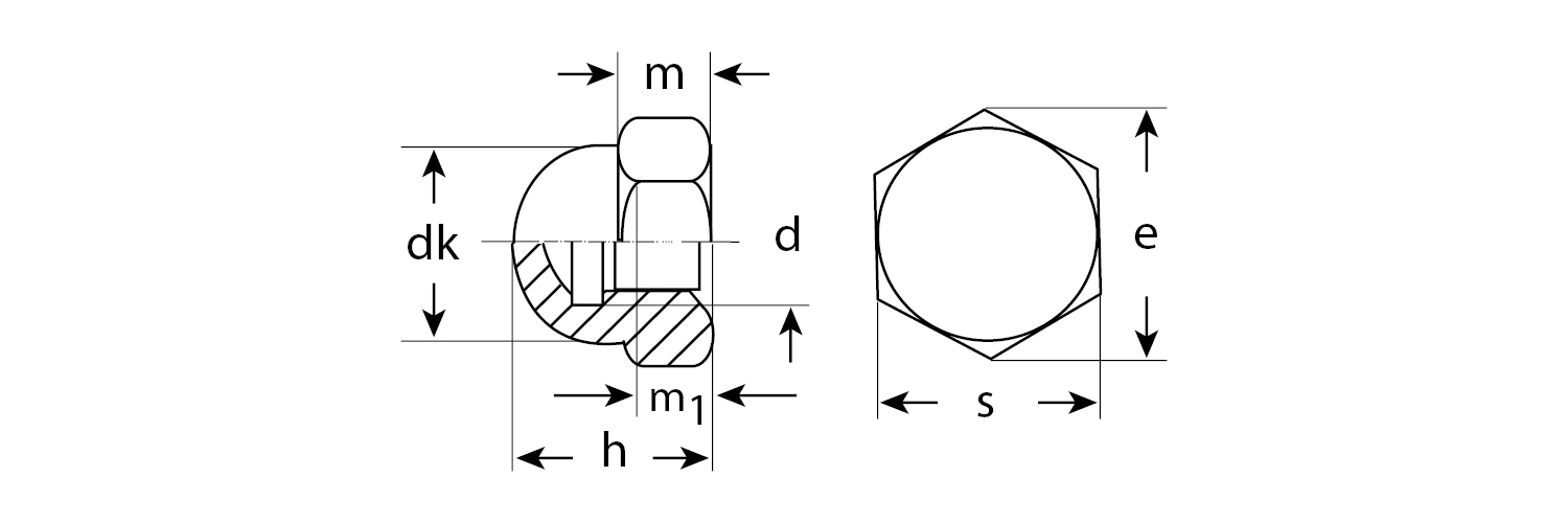 ЗУБР DIN 1587, M10, цинк, 5 кг, колпачковая гайка (303680-10)