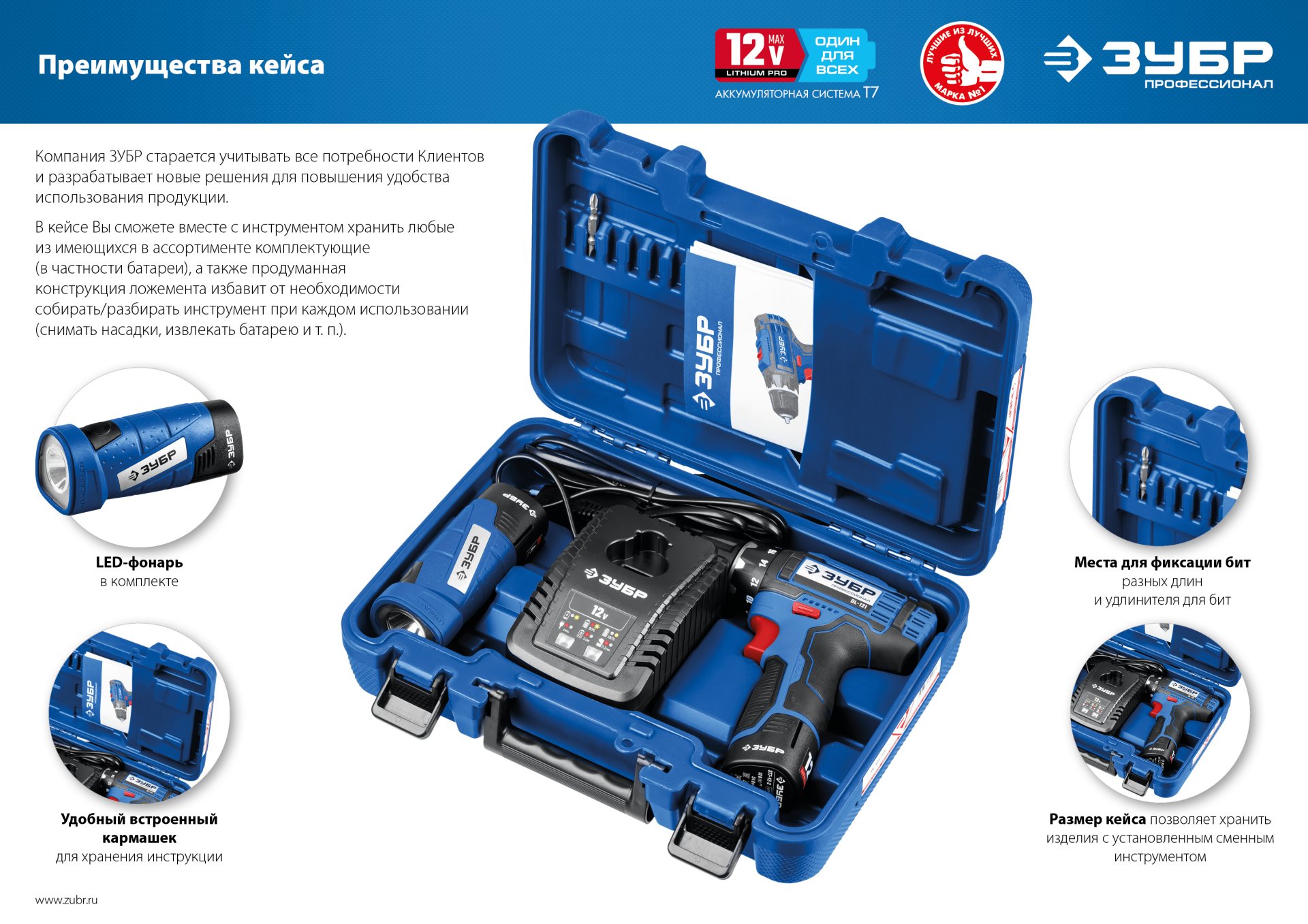 ЗУБР 12 В, 2.0 А·ч, аккумулятор тип Т7, Профессионал (ST7-12-2)