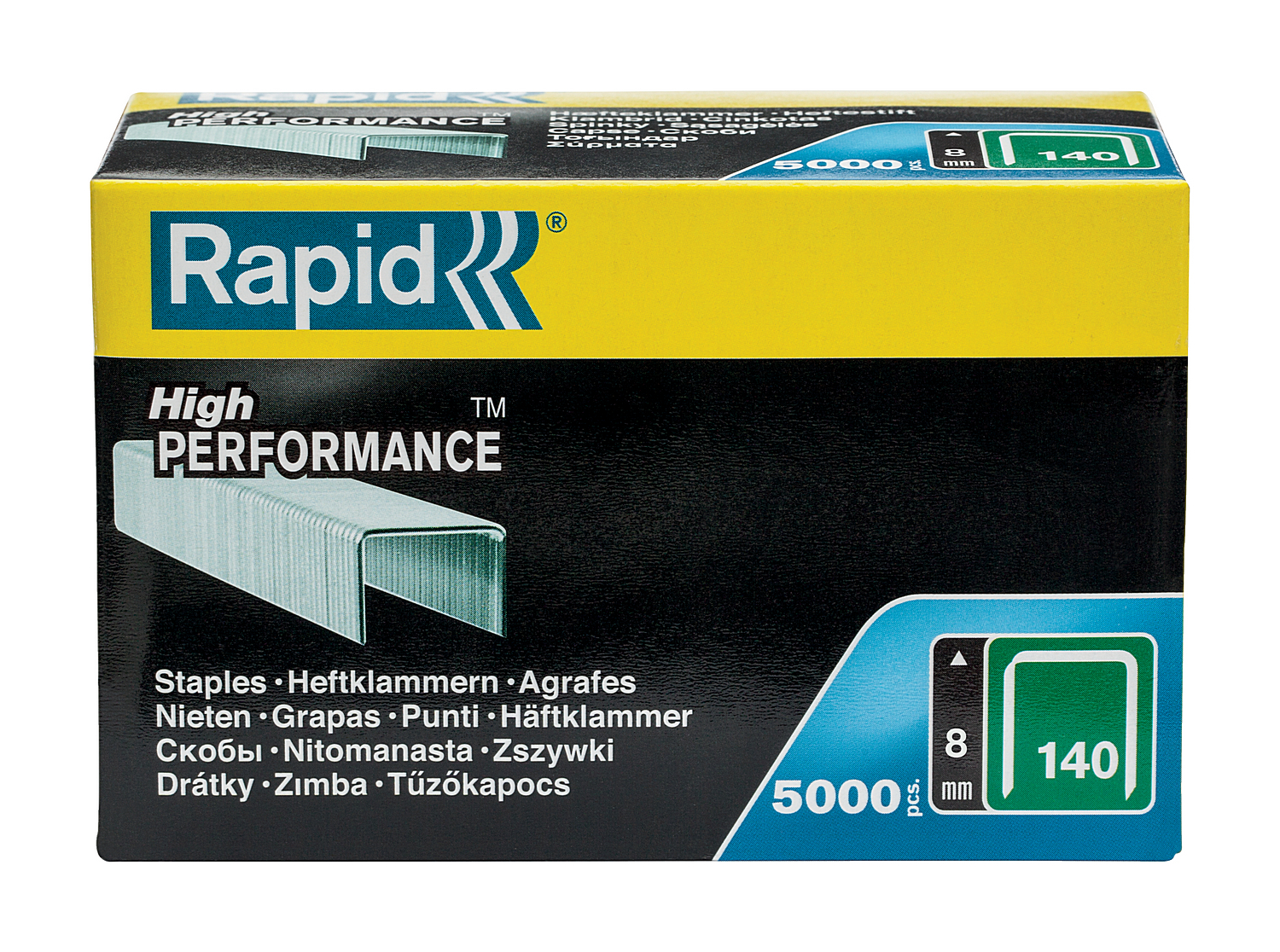 RAPID широкие, тип 140, 8 мм, 5000 шт, супертвердые профессиональные скобы (11908111)