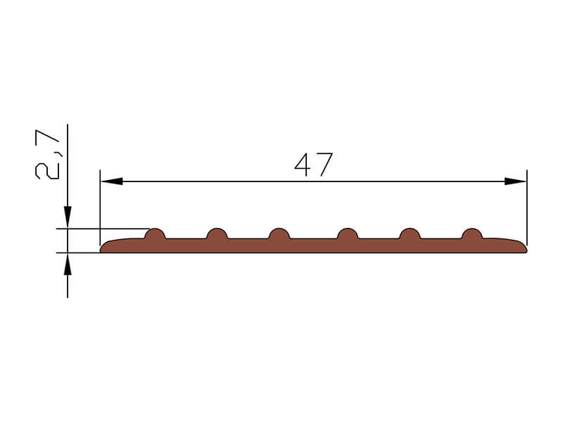 Накладка «Евроступень-Н 47», 47 мм, 9 м, серая