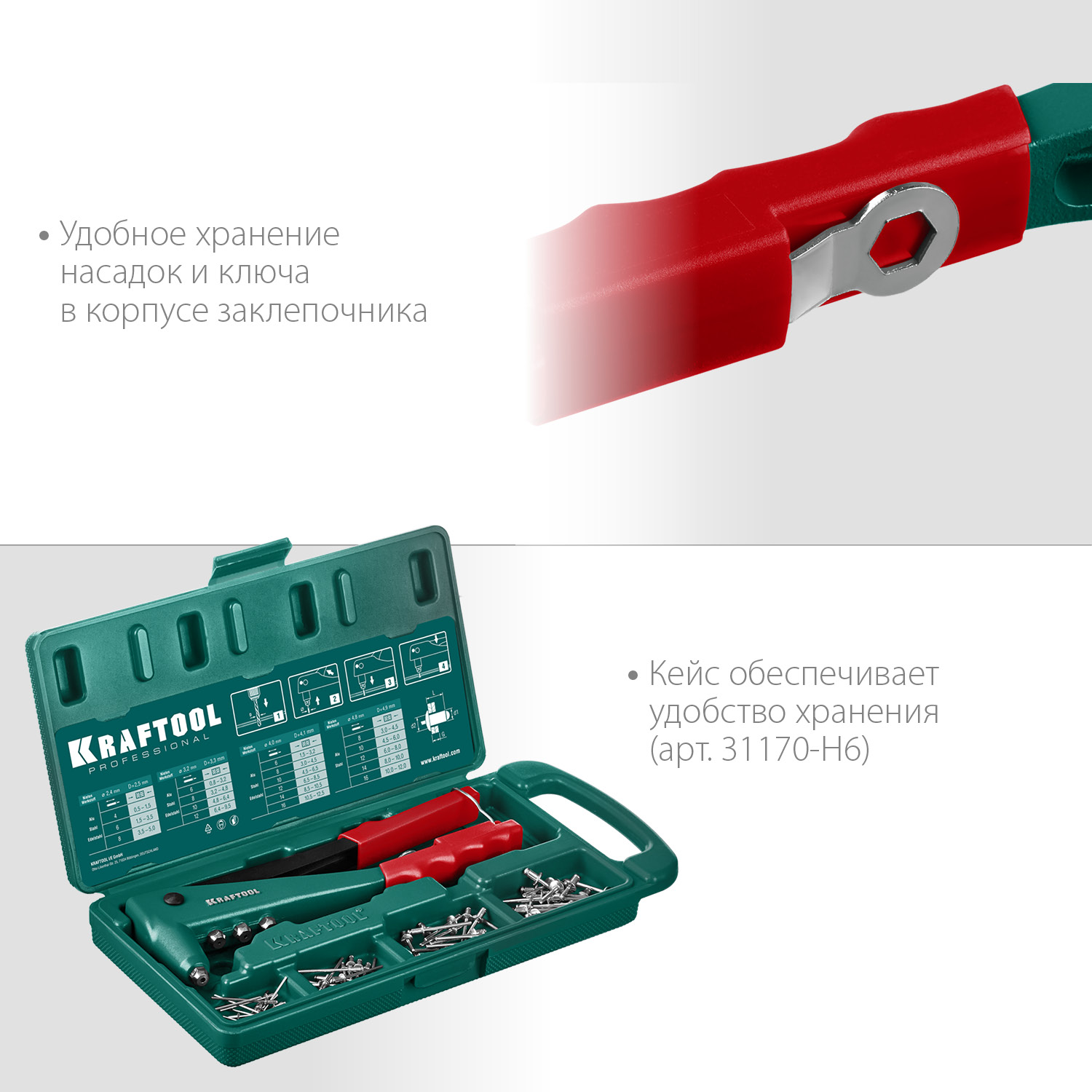 KRAFTOOL X-3, 2.4 - 4.8 мм, 260 мм, литой заклепочник (31170)