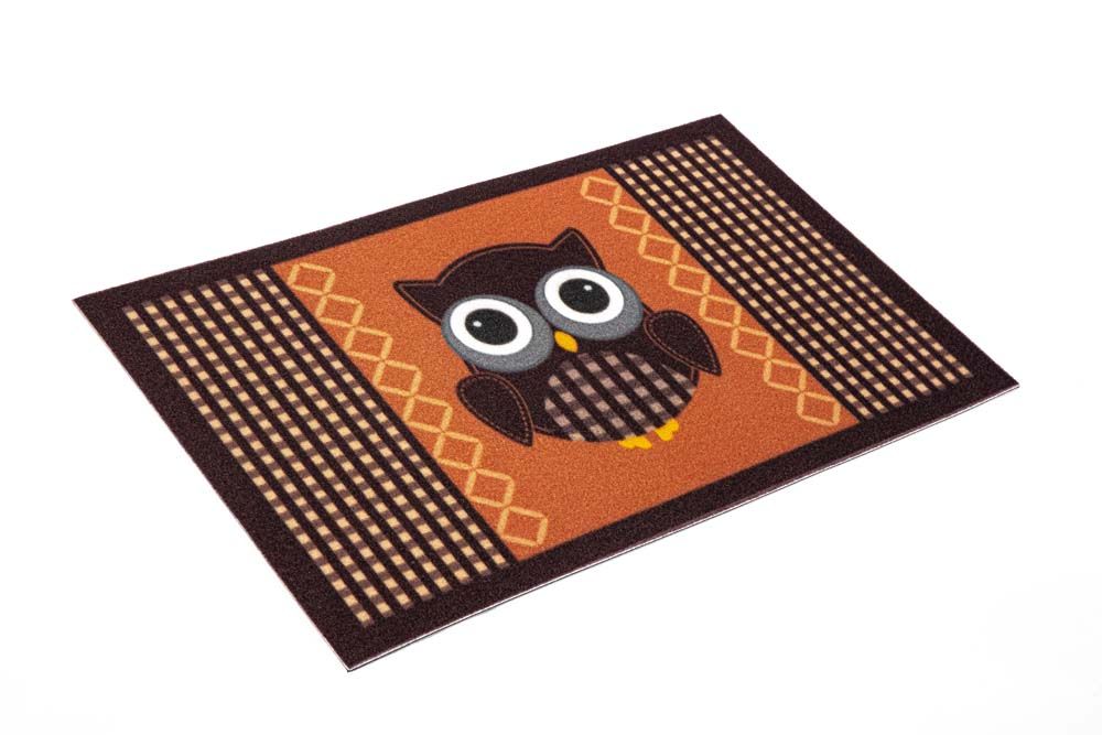 Коврик велюровый 45х75 см Сова коричневая