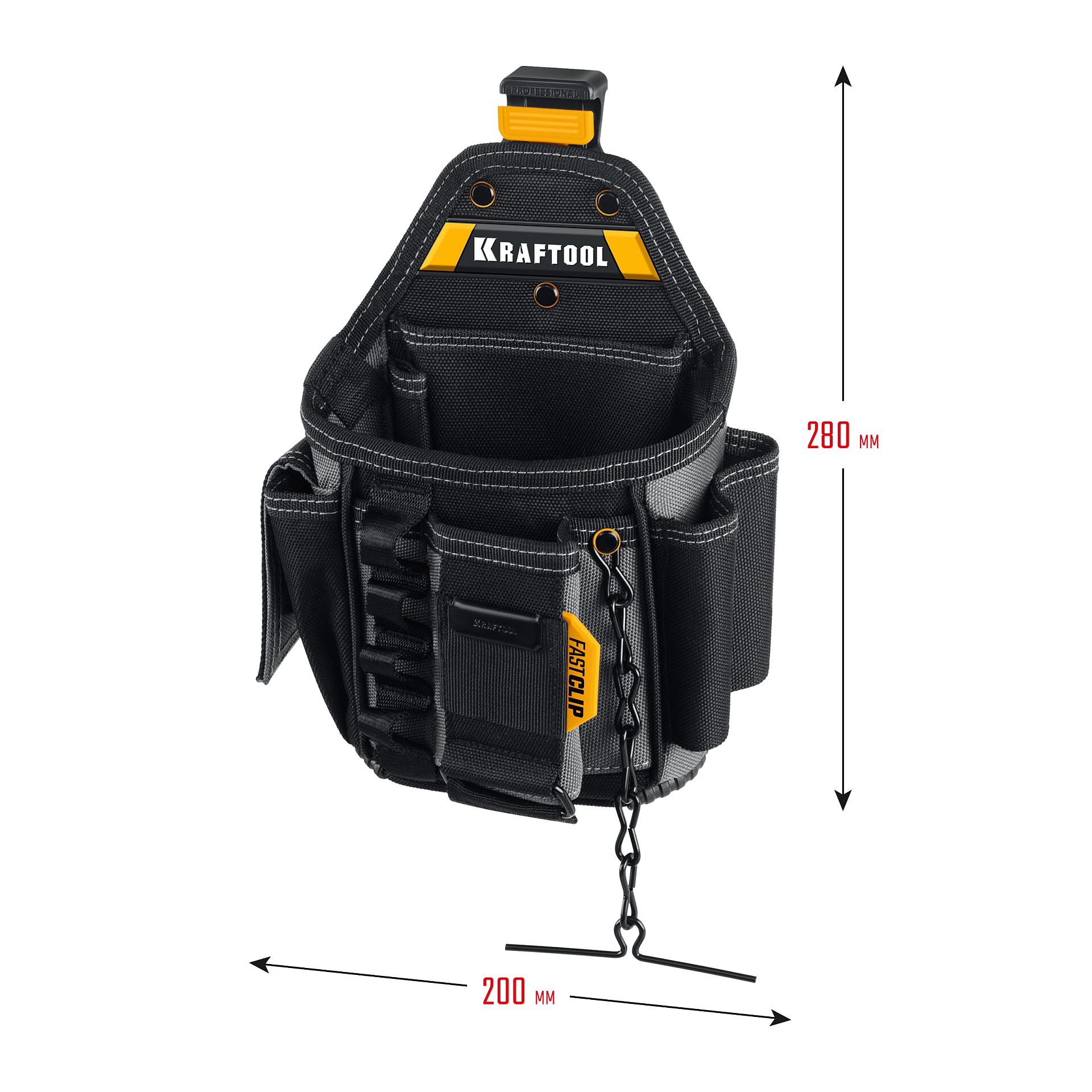 KRAFTOOL KP-13E поясная сумка с быстросъёмным креплением FastClip, 280 х 200 мм (38772)