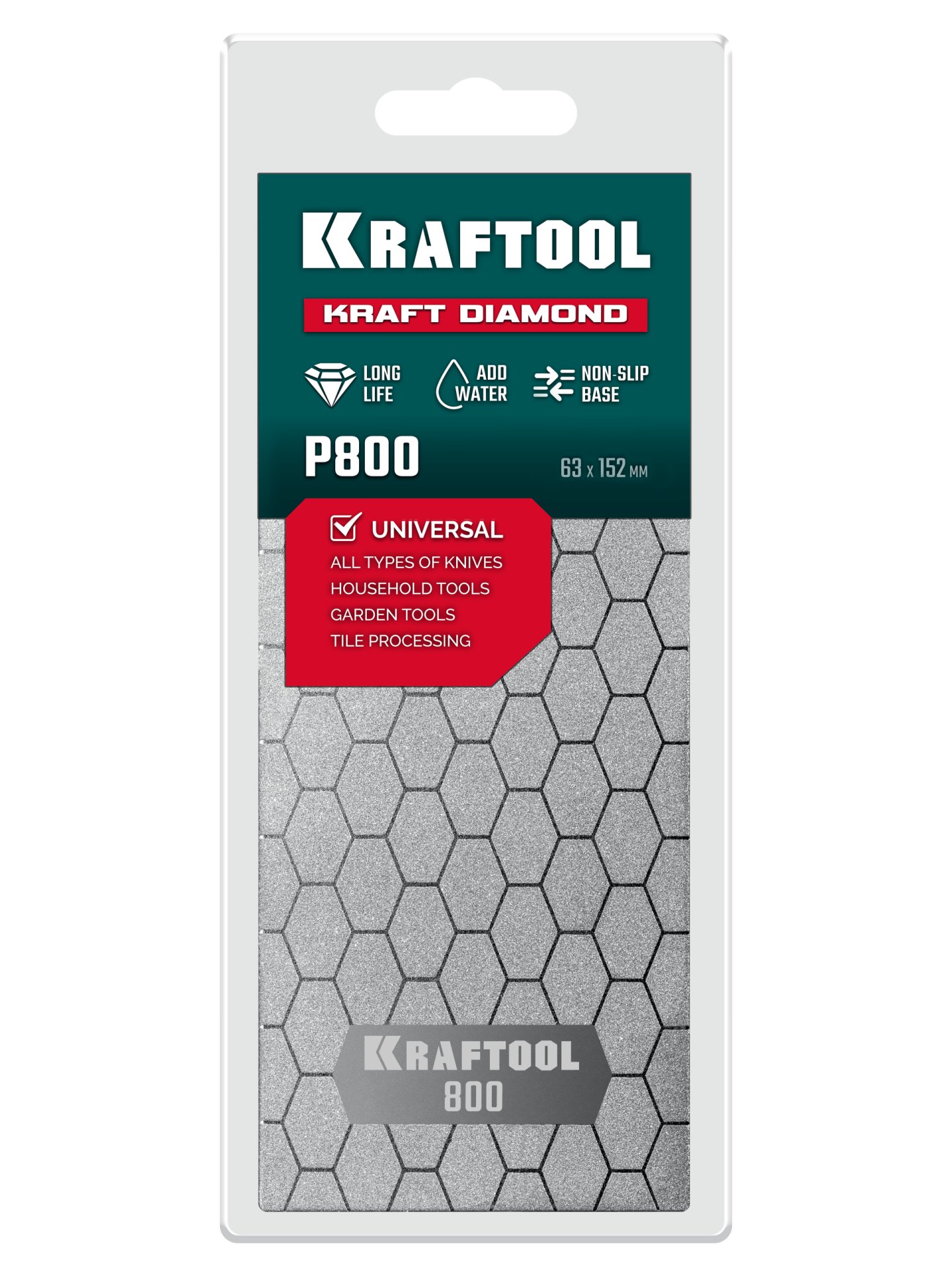 KRAFTOOL DIAMOND 63 х 152 мм, Р800, пластина алмазная заточная (35710-800)