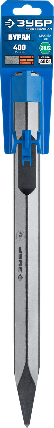 ЗУБР БУРАН, 400 мм, HEX 28, пикообразное зубило (29380-00-400)