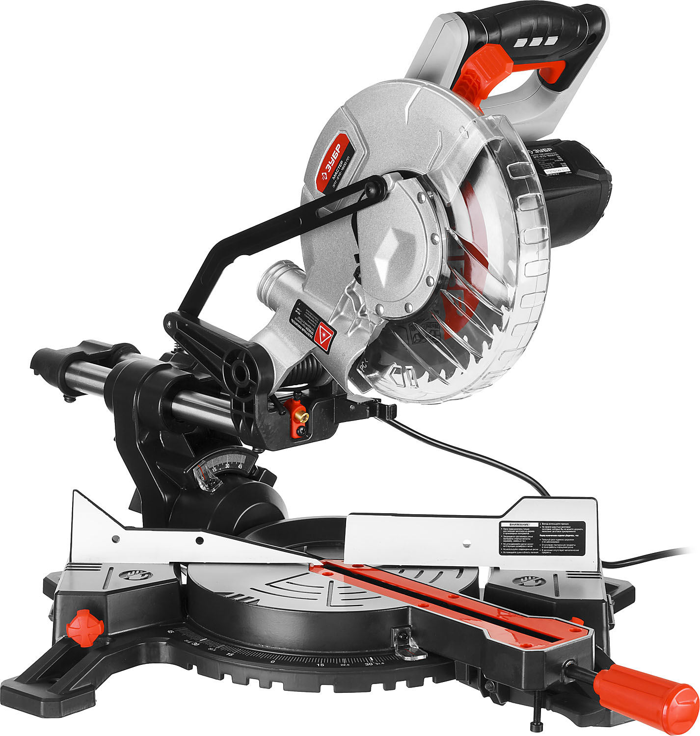 ЗУБР ЗПТ-210-1600 ПЛ пила торцовочная с протяжкой, d 210 х 30 мм, 1600 Вт