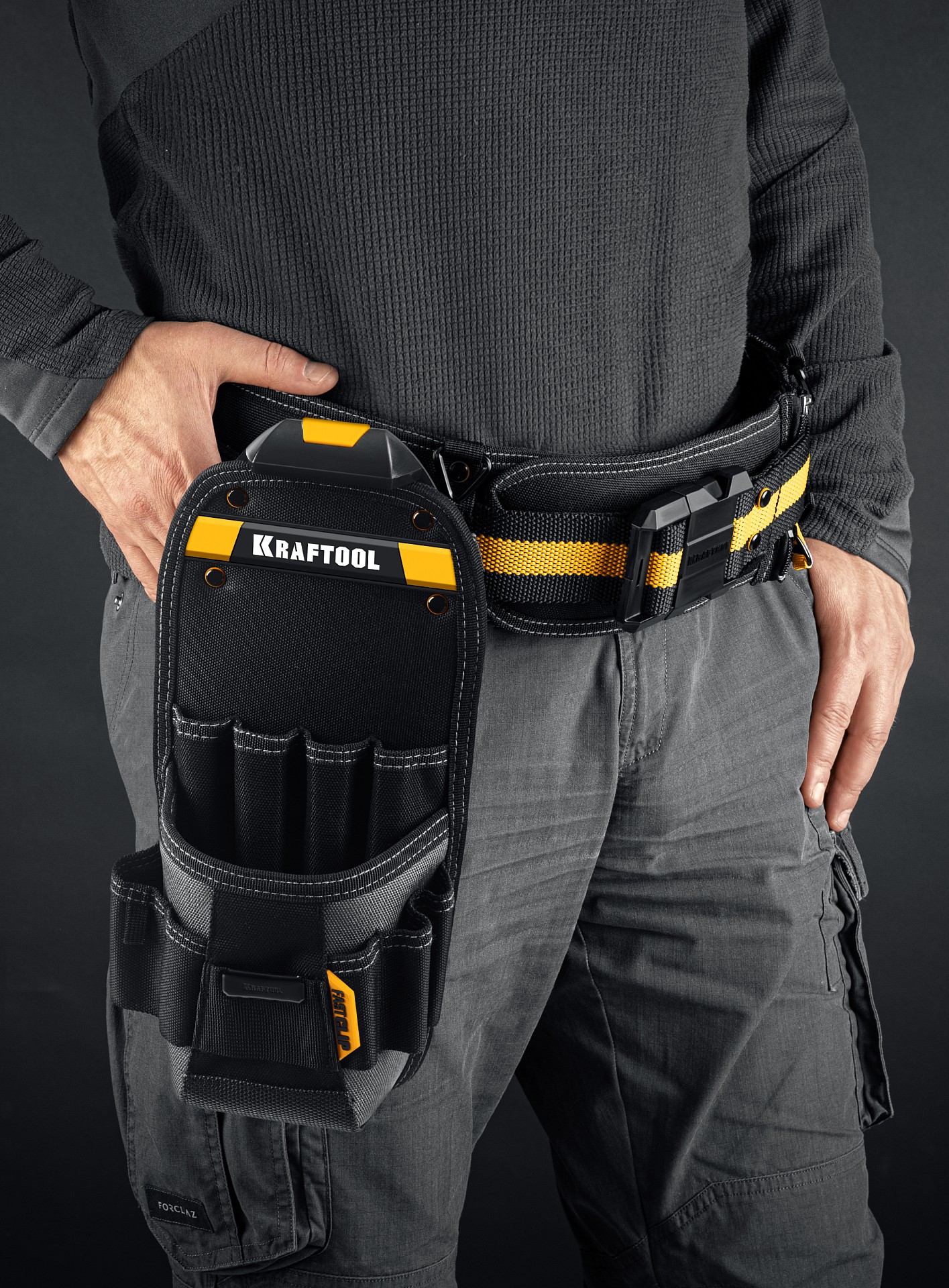 KRAFTOOL KP-11 поясная сумка с быстросъёмным креплением FastClip, 170 х 360 мм (38777)