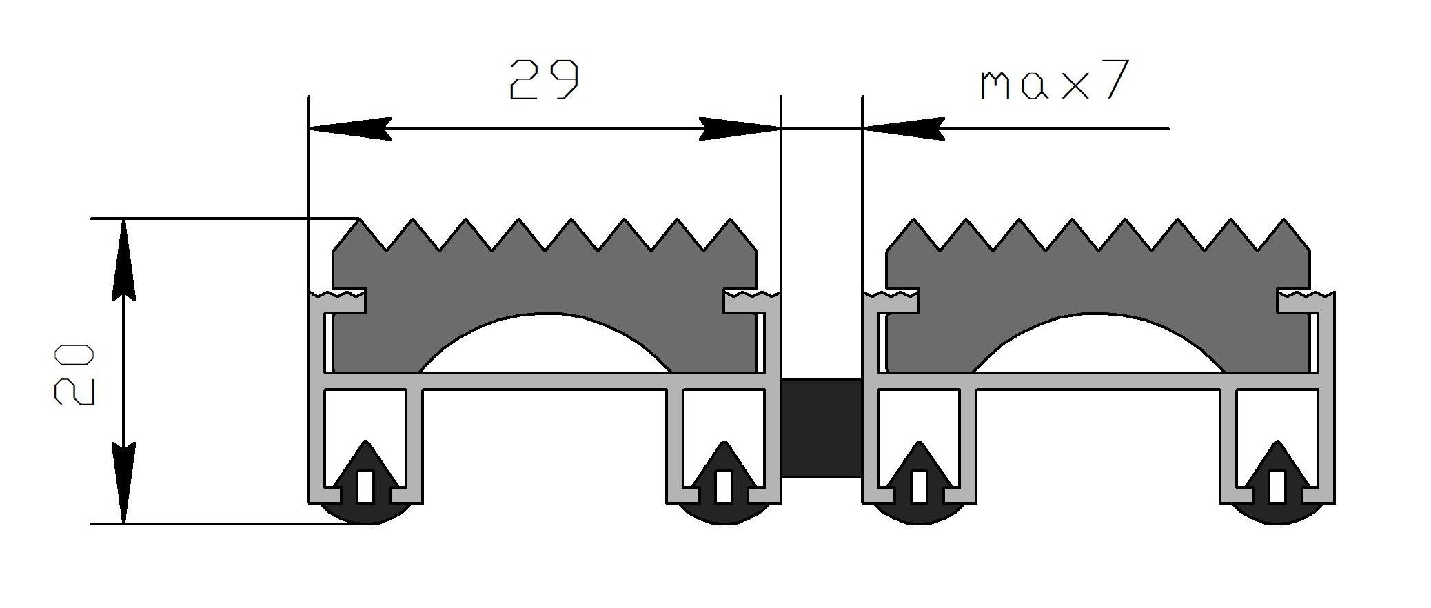 Привдерная решетка "Эконом" резина