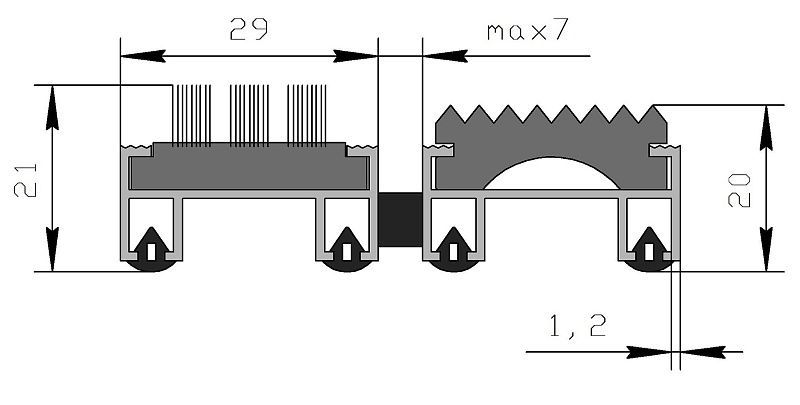 Привдерная решетка "Эконом" бруш + резина