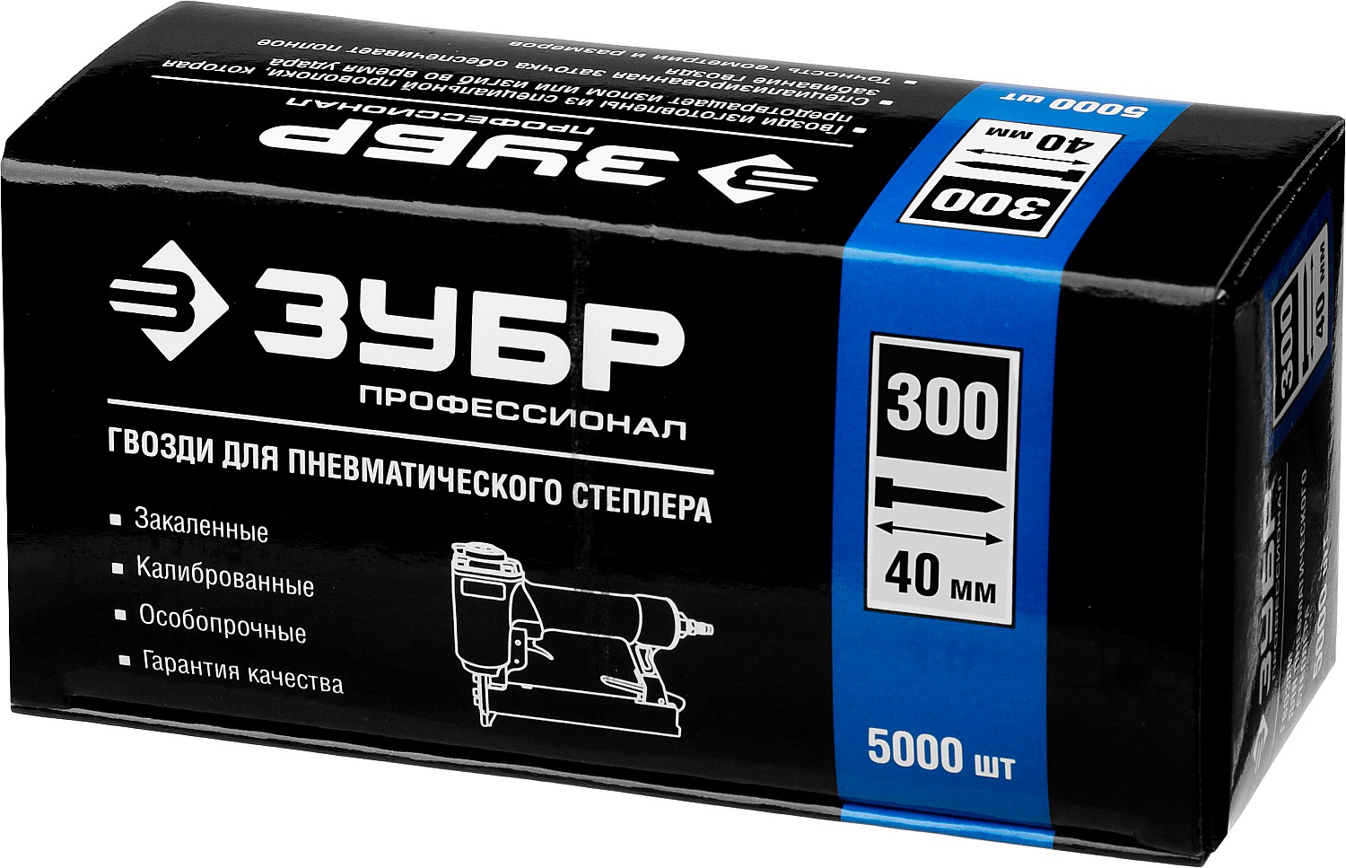 ЗУБР гвозди тип 300 (47/J/F), 40 мм, калибр 18GA. 5000 шт. Профессионал (31830-40)