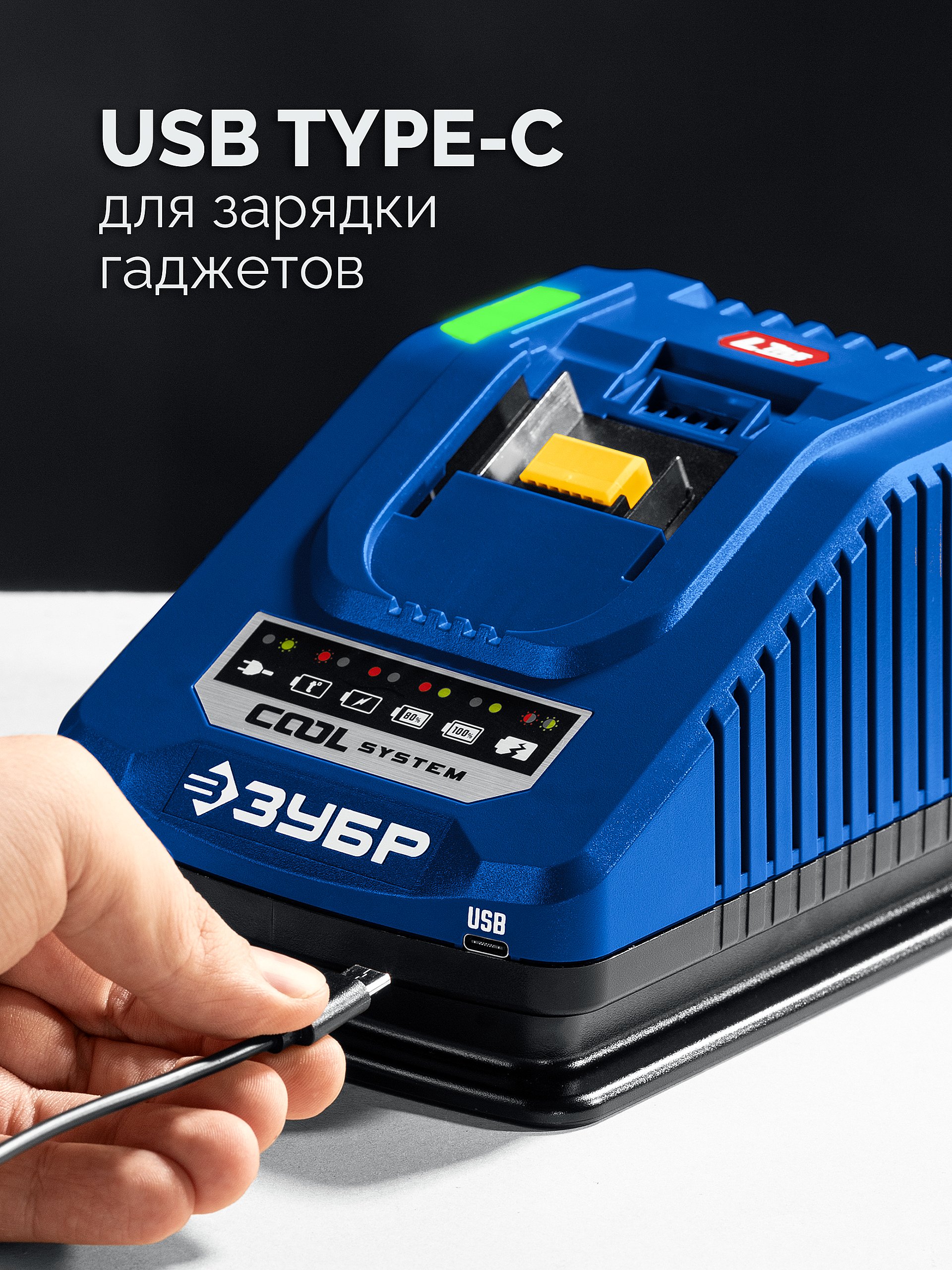 ЗУБР 20 В, 800 Н·м, 2 АКБ LMS (4 А·ч), бесщеточный ударный гайковерт, кейс, ПРОФЕССИОНАЛ (GB-800-42)
