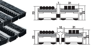 Придверная решетка «Сити», 24 мм, текстиль + бруш, цветная