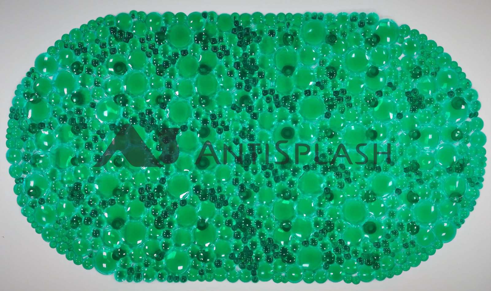 Коврик противоскользящий в ванную "Линза" 67см*38см, зеленый