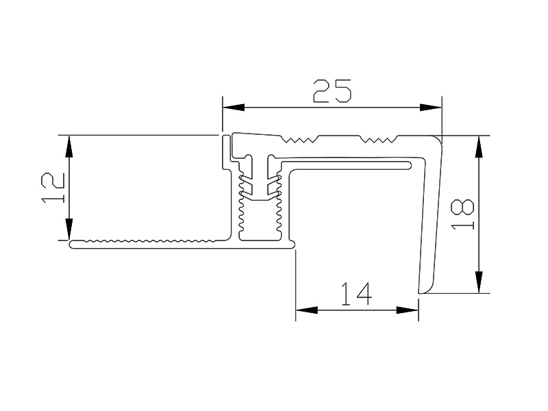 Профиль «Евроступень» P 25x12x2500 мм черный