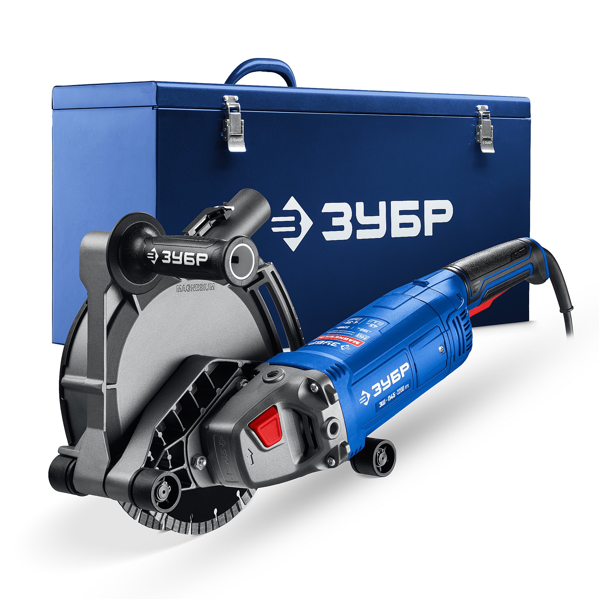 ЗУБР d 180 мм, 2200 Вт, 45 мм, штроборез (бороздодел), метал. ящик, Профессионал (ЗШ-П45-2200 ПТК)