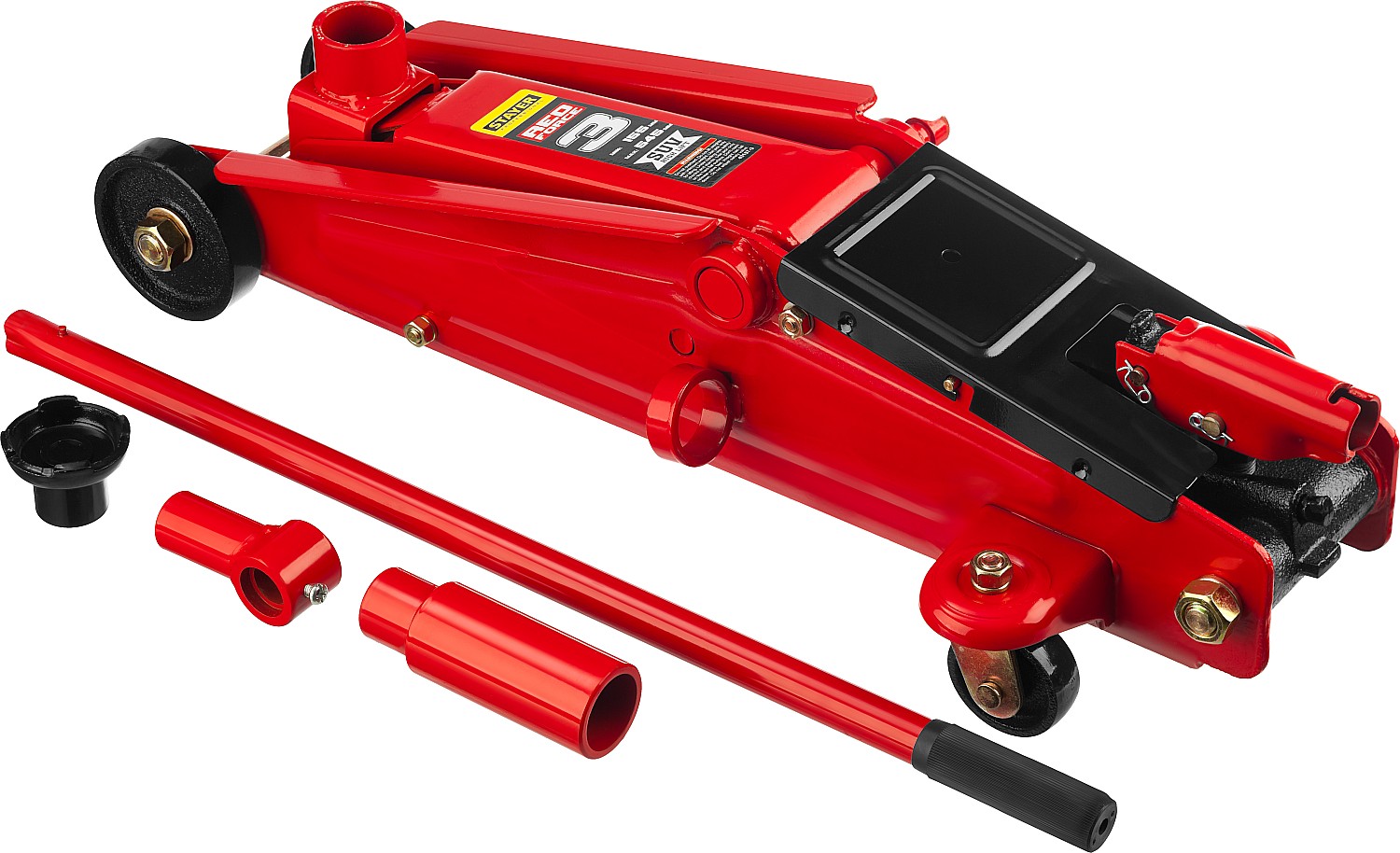STAYER R-55 RED FORCE, 3 т, 155 - 545 мм, подкатной домкрат с высоким подъемом, Professional (43157-3)