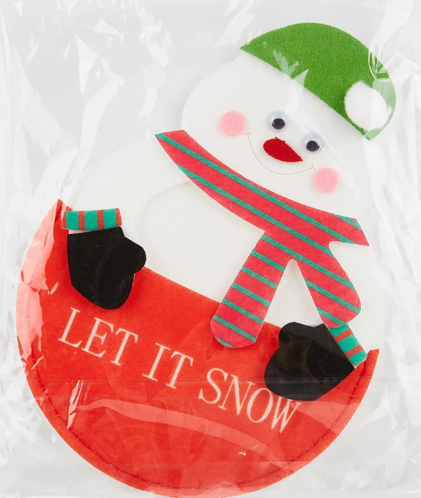 Кармашек фетровый для столовых приборов " LET IT SNOW"