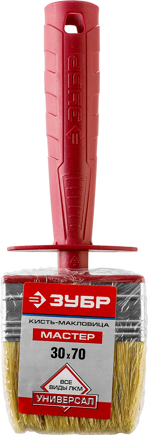 ЗУБР УНИВЕРСАЛ, 3 х 7 см, светлая щетина, пластмассовый корпус, все виды ЛКМ, макловица (01825-07)