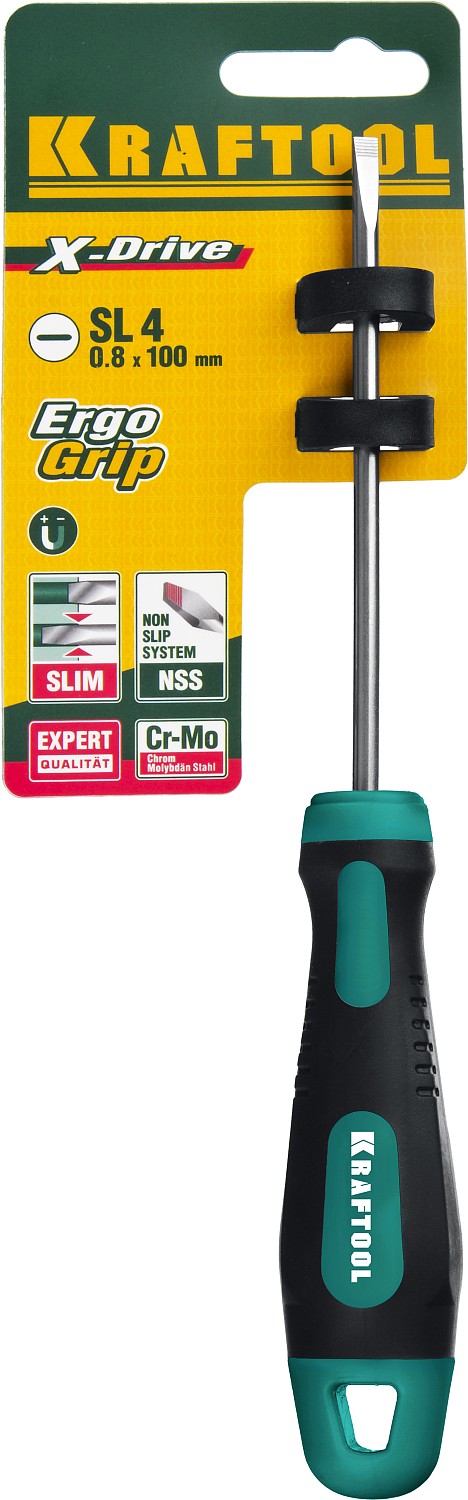 KRAFTOOL Х-Drive, SL4 х 100, отвертка (250071-4.0-090)