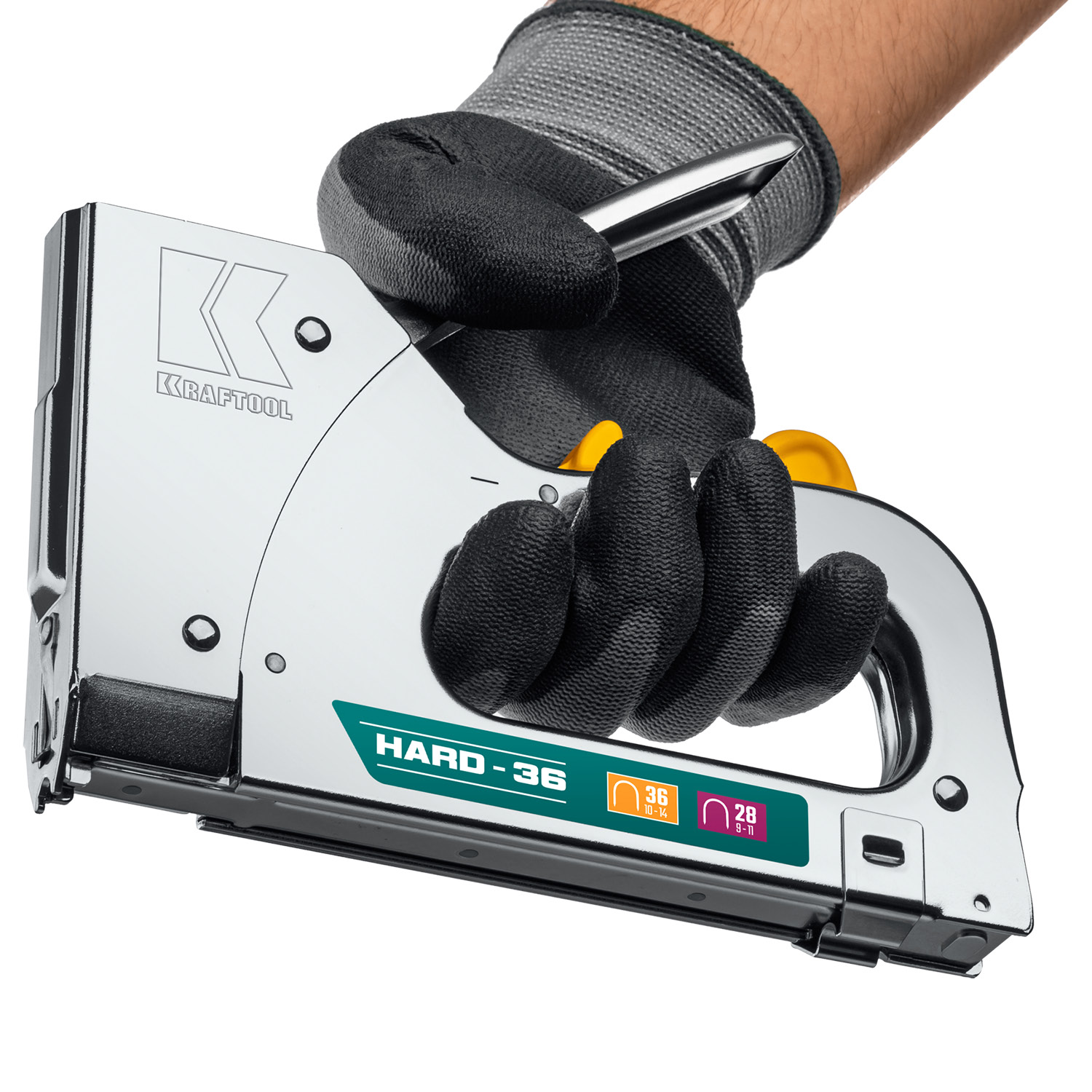 KRAFTOOL EXTREM 36, тип 36 (L) калибр 20GA (10 - 14 мм)/28, кабельный рессорный степлер (3186)