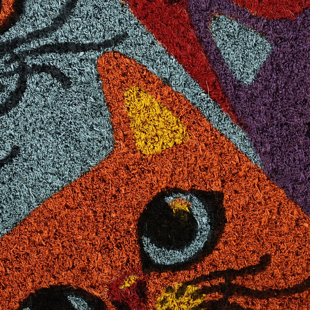 Коврик кокосовый ворс 15мм, 35*60см "Котики", на ПВХ основе