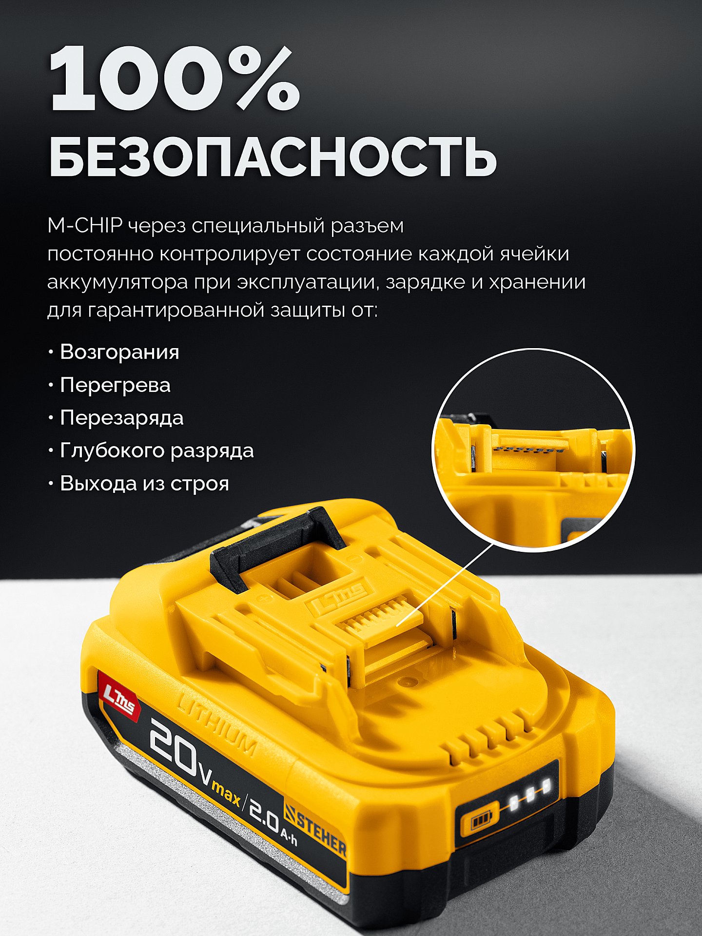 STEHER 20 В, 165 Н·м, без АКБ (LMS), бесщеточная ударная дрель-шуруповерт (CBS-165)